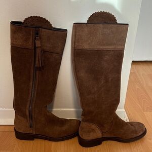Elegant Brown Suede Knee-High Boots